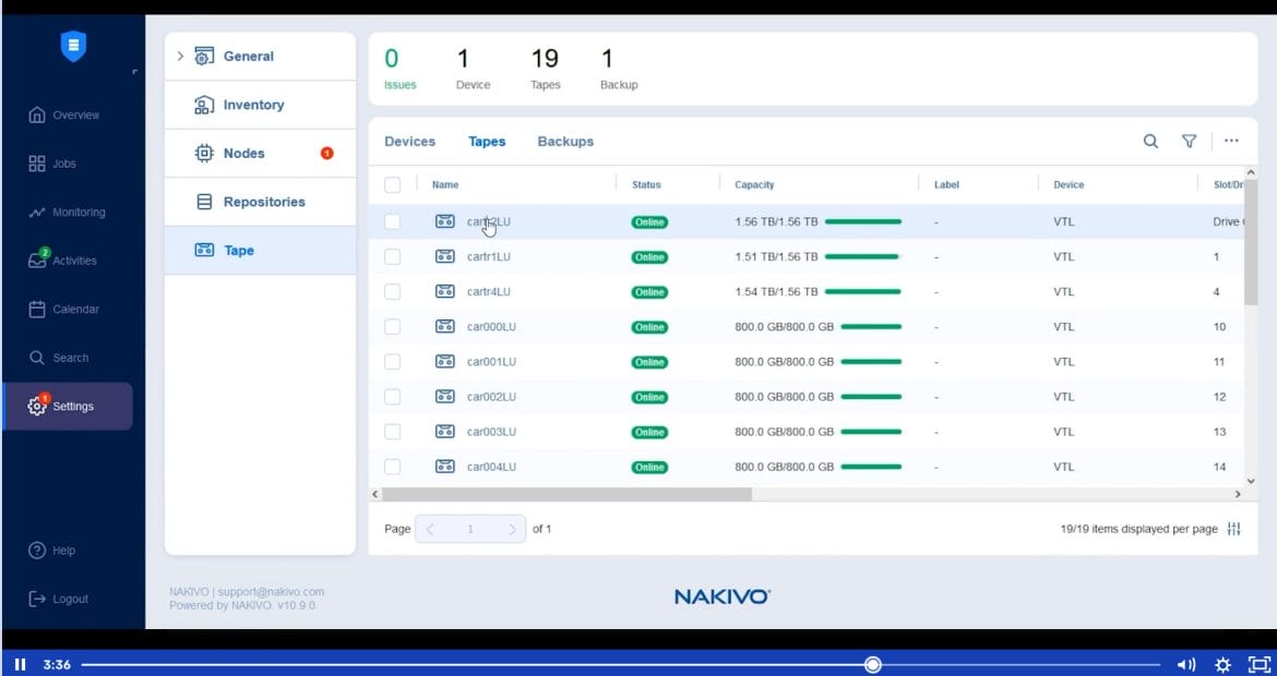 NAKIVO Backup and Replication v10.9 mendukung pemulihan langsung dari tape